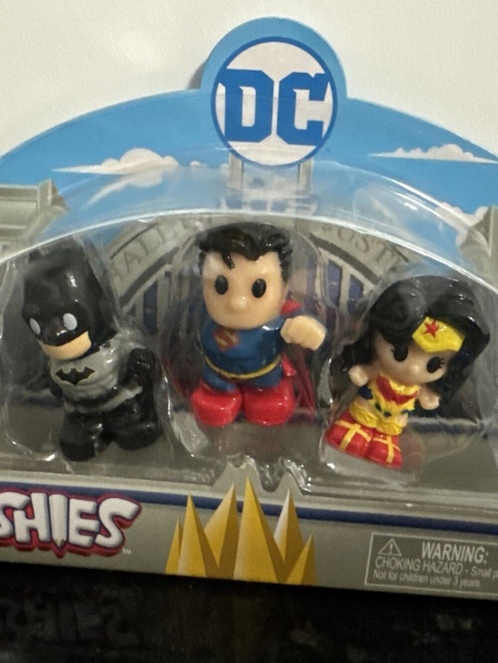 Ooshies DC Batman Superman Wonder Woman 3 Pack 1.5" Mini Figures Set NEW